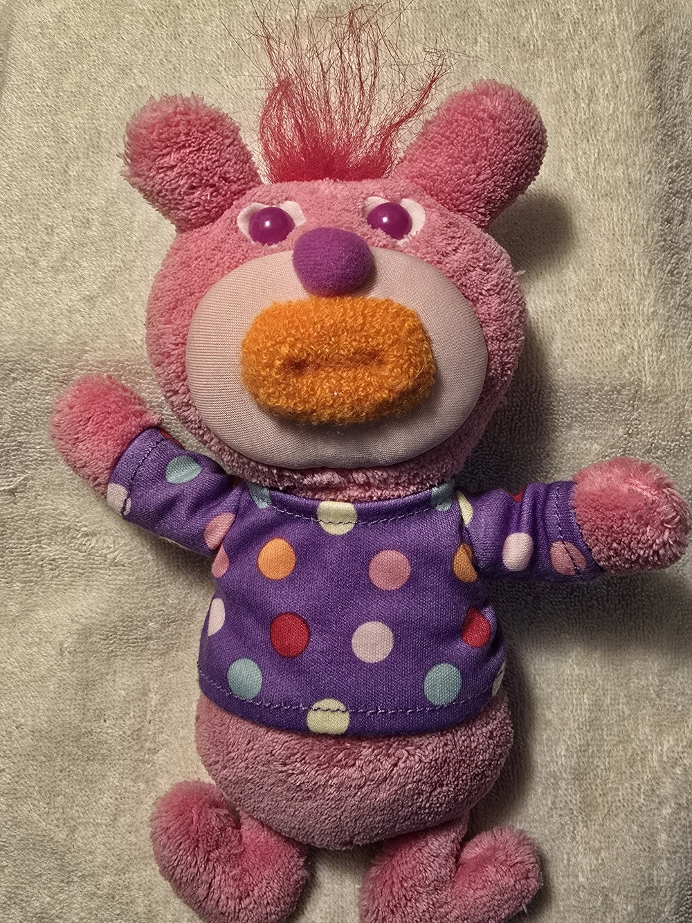 Fisher-Price Sing-A-Ma-Jig Pink Plush Singing Character Purple Polka-Dot Shirt